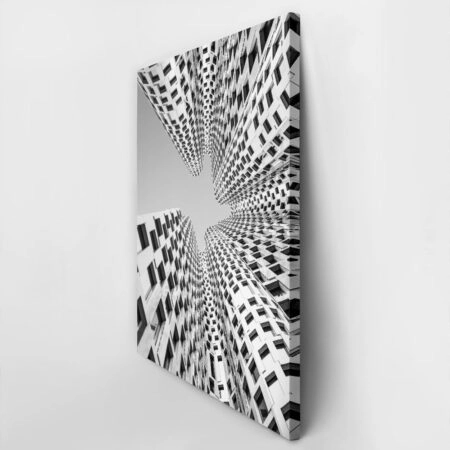 Πίνακας σε Καμβά BLACK AND WHITE ARCHITECTURAL URBAN GEOMETRIC SYMMETRY - Πολεις και Αρχιτεκτονικη Sticky 2