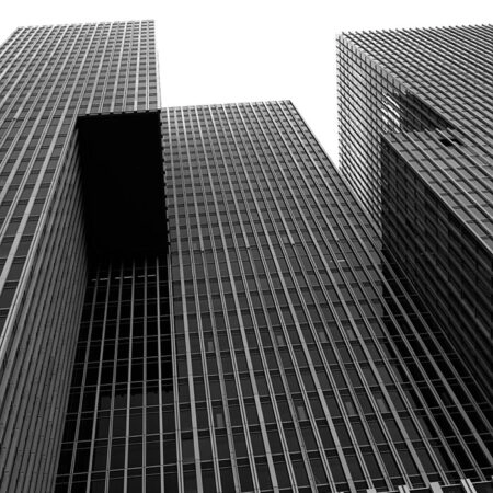Πίνακας σε Καμβά BLACK AND WHITE ARCHITECTURAL VERTICAL CITY - Πολεις και Αρχιτεκτονικη Sticky 5