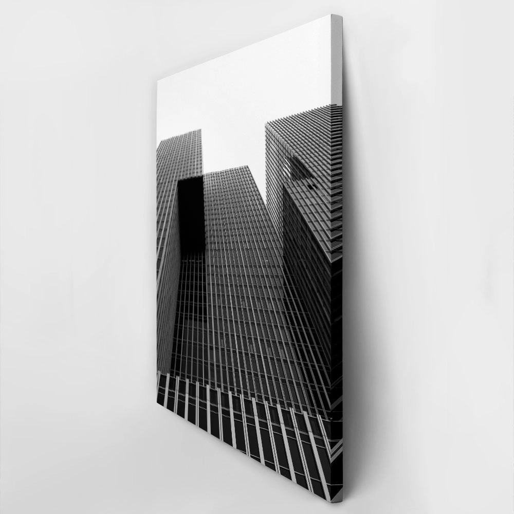 Πίνακας σε Καμβά BLACK AND WHITE ARCHITECTURAL VERTICAL CITY