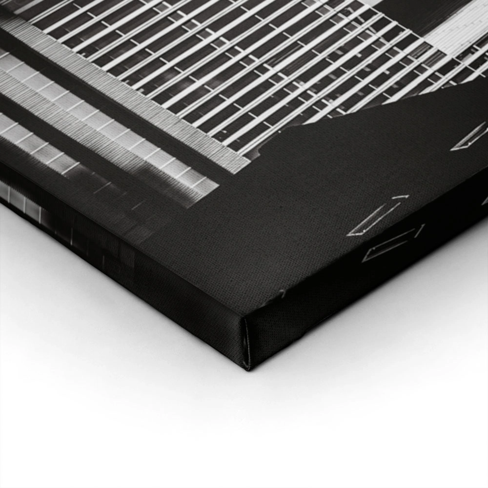 Πίνακας σε Καμβά BLACK AND WHITE ARCHITECTURAL VERTICAL LINES BUILDING