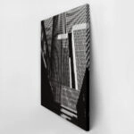 Πίνακας σε Καμβά BLACK AND WHITE ARCHITECTURAL VERTICAL LINES BUILDING