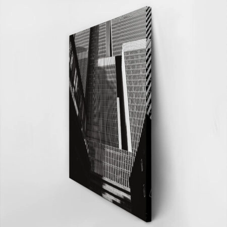 Πίνακας σε Καμβά BLACK AND WHITE ARCHITECTURAL VERTICAL LINES BUILDING - Πολεις και Αρχιτεκτονικη Sticky 2