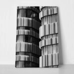 Πίνακας σε Καμβά BLACK AND WHITE ARCHITECTURAL VERTICAL STRUCTURAL ELEMENTS