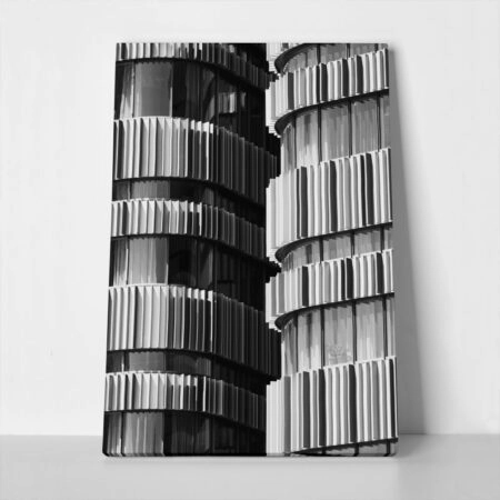Πίνακας σε Καμβά BLACK AND WHITE ARCHITECTURAL VERTICAL STRUCTURAL ELEMENTS