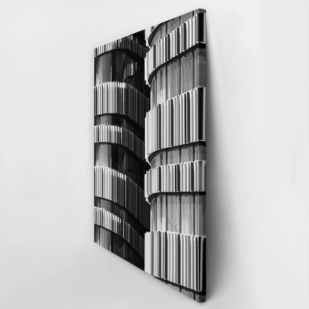 Πίνακας σε Καμβά BLACK AND WHITE ARCHITECTURAL VERTICAL STRUCTURAL ELEMENTS