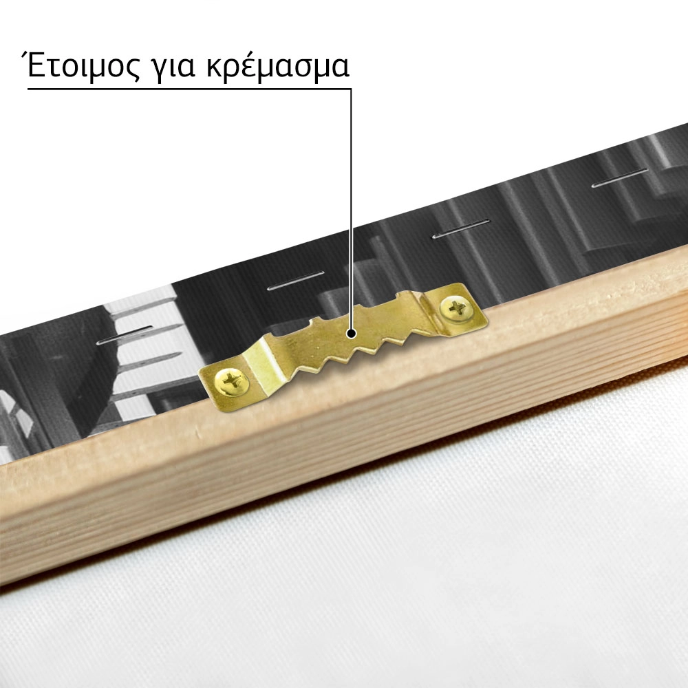 Πίνακας σε Καμβά BLACK AND WHITE ARCHITECTURAL VERTICAL STRUCTURAL ELEMENTS