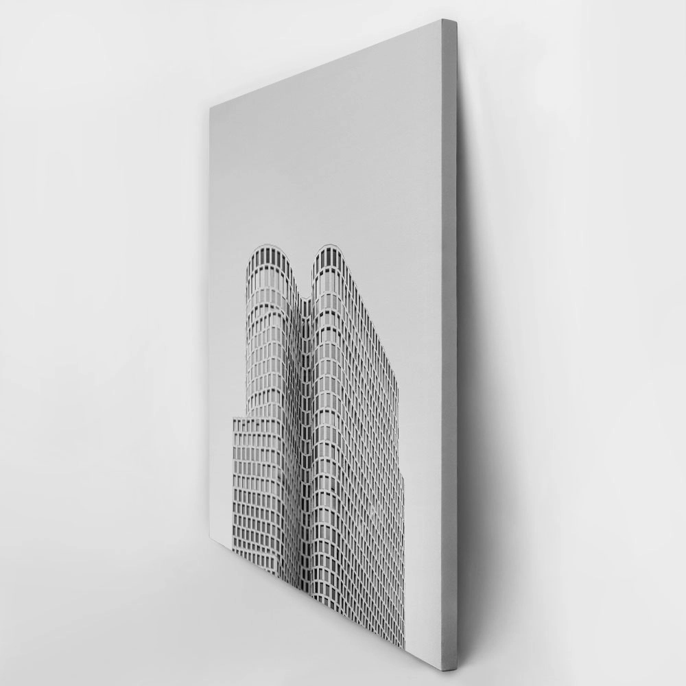 Πίνακας σε Καμβά BLACK AND WHITE ARCHITECTURAL WAVY FACADE