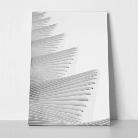 Πίνακας σε Καμβά BLACK AND WHITE ARCHITECTURAL WAVY STRUCTURAL BEAMS