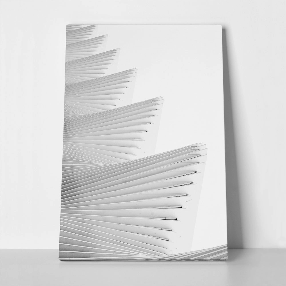 Πίνακας σε Καμβά BLACK AND WHITE ARCHITECTURAL WAVY STRUCTURAL BEAMS
