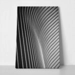 Πίνακας σε Καμβά BLACK AND WHITE ARCHITECTURAL WAVY STRUCTURAL ELEMENTS