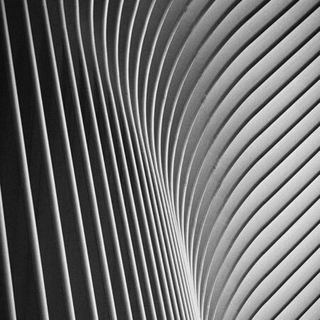 Πίνακας σε Καμβά BLACK AND WHITE ARCHITECTURAL WAVY STRUCTURAL ELEMENTS - Πολεις και Αρχιτεκτονικη Sticky 5