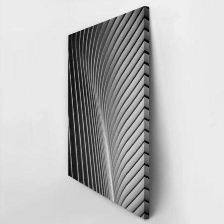 Πίνακας σε Καμβά BLACK AND WHITE ARCHITECTURAL WAVY STRUCTURAL ELEMENTS - Πολεις και Αρχιτεκτονικη Sticky 2