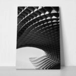 Πίνακας σε Καμβά BLACK AND WHITE ARCHITECTURAL WOODEN STRUCTURE