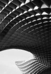 Πίνακας σε Καμβά BLACK AND WHITE ARCHITECTURAL WOODEN STRUCTURE