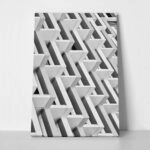 Πίνακας σε Καμβά BLACK AND WHITE ARCHITECTURAL ZIGZAG PATTERN