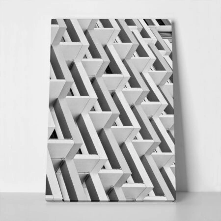 Πίνακας σε Καμβά BLACK AND WHITE ARCHITECTURAL ZIGZAG PATTERN