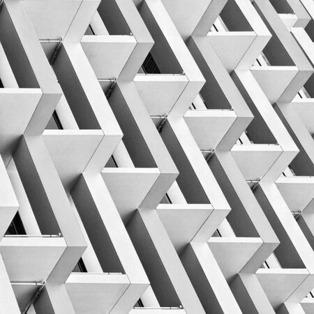 Πίνακας σε Καμβά BLACK AND WHITE ARCHITECTURAL ZIGZAG PATTERN - Πολεις και Αρχιτεκτονικη Sticky 5