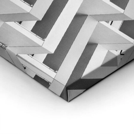 Πίνακας σε Καμβά BLACK AND WHITE ARCHITECTURAL ZIGZAG PATTERN - Πολεις και Αρχιτεκτονικη Sticky 1