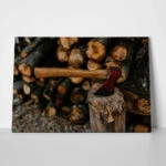 Πίνακας σε Καμβά RUSTIC FARMHOUSE AXE 4