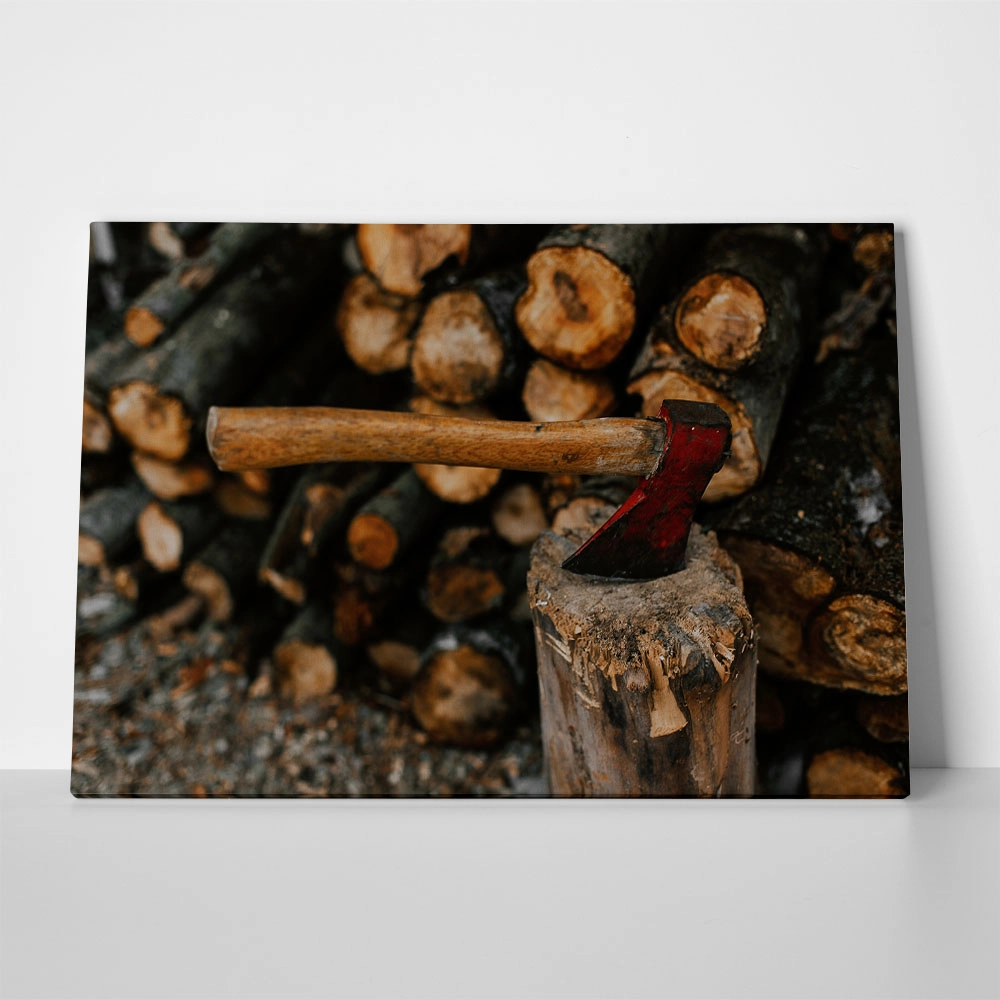 Πίνακας σε Καμβά RUSTIC FARMHOUSE AXE 4