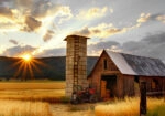 Πίνακας σε Καμβά RUSTIC FARMHOUSE BARN 27