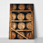 Πίνακας σε Καμβά RUSTIC FARMHOUSE BARRELS