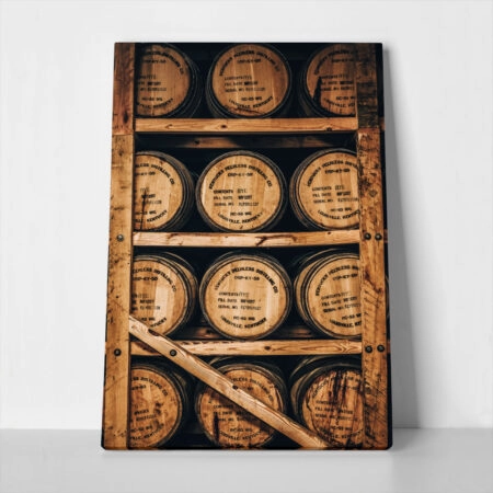 Πίνακας σε Καμβά RUSTIC FARMHOUSE BARRELS