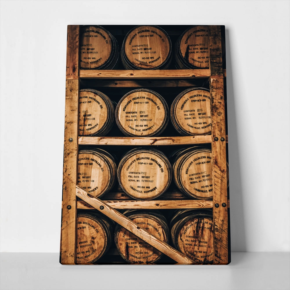 Πίνακας σε Καμβά RUSTIC FARMHOUSE BARRELS