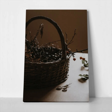 Πίνακας σε Καμβά RUSTIC FARMHOUSE BASKET