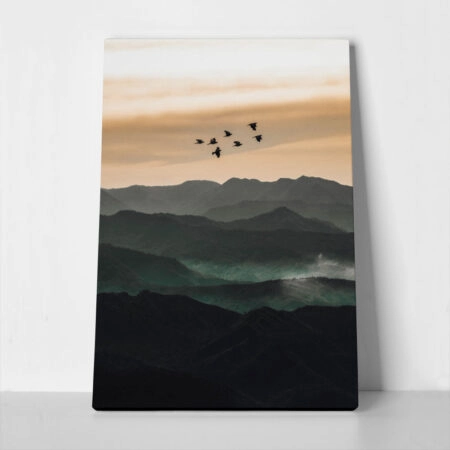 Πίνακας σε Καμβά RUSTIC FARMHOUSE BIRDS FLYING