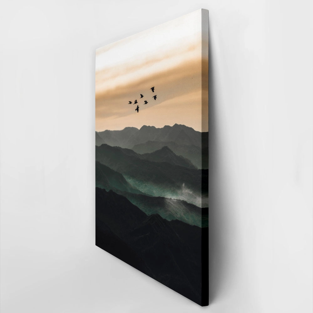 Πίνακας σε Καμβά RUSTIC FARMHOUSE BIRDS FLYING
