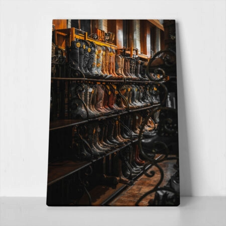 Πίνακας σε Καμβά RUSTIC FARMHOUSE BOOTS