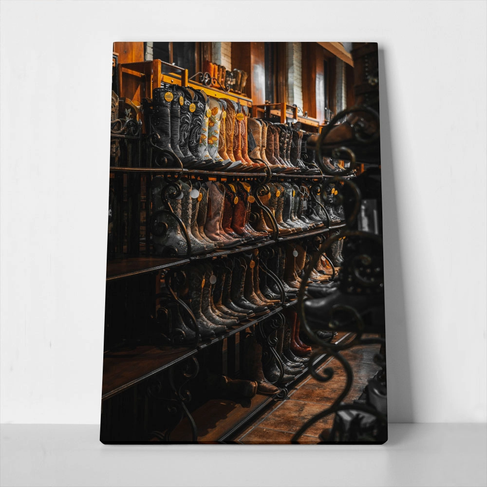 Πίνακας σε Καμβά RUSTIC FARMHOUSE BOOTS