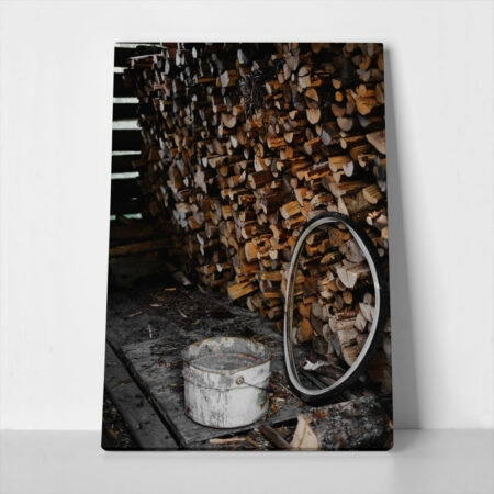 Πίνακας σε Καμβά RUSTIC FARMHOUSE BUCKET - 
