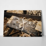 Πίνακας σε Καμβά RUSTIC FARMHOUSE CHIPPED WOOD