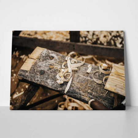 Πίνακας σε Καμβά RUSTIC FARMHOUSE CHIPPED WOOD
