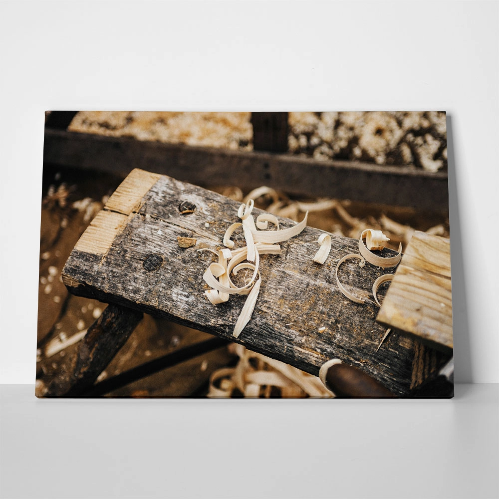 Πίνακας σε Καμβά RUSTIC FARMHOUSE CHIPPED WOOD