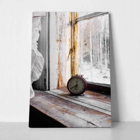 Πίνακας σε Καμβά RUSTIC FARMHOUSE CLOCK - 