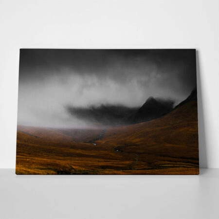 Πίνακας σε Καμβά RUSTIC FARMHOUSE CLOUDY FIELD - 
