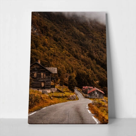 Πίνακας σε Καμβά RUSTIC FARMHOUSE COUNTRY ROAD - 