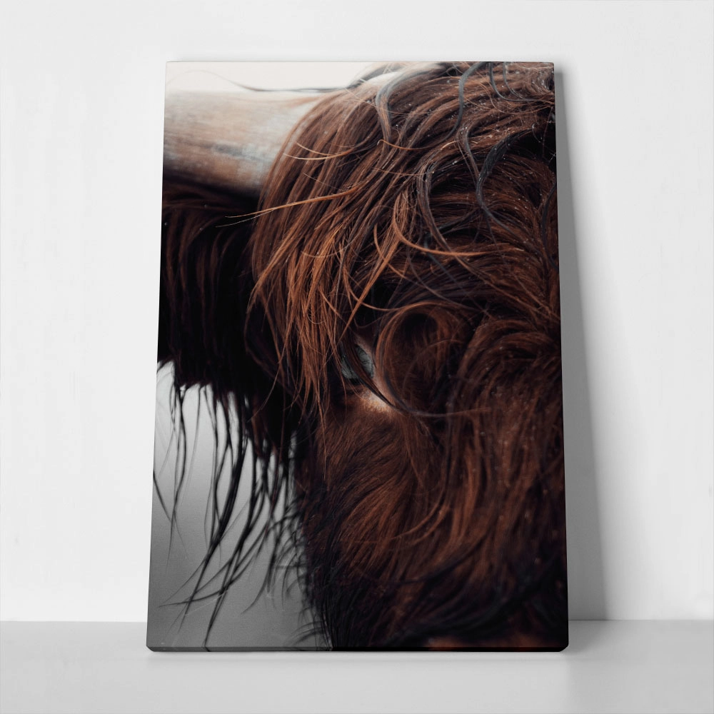 Πίνακας σε Καμβά RUSTIC FARMHOUSE COW 10