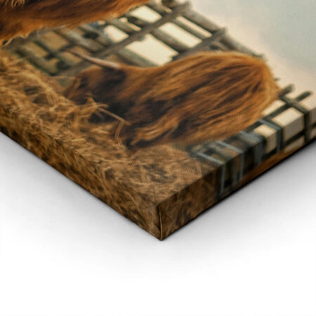 Πίνακας σε Καμβά RUSTIC FARMHOUSE COW 20 -  Sticky 1
