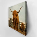 Πίνακας σε Καμβά RUSTIC FARMHOUSE COW 20