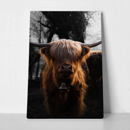 Πίνακας σε Καμβά RUSTIC FARMHOUSE COW 3 - 