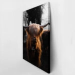 Πίνακας σε Καμβά RUSTIC FARMHOUSE COW 3