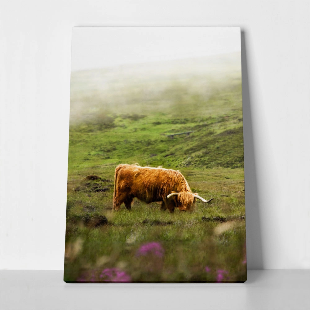 Πίνακας σε Καμβά RUSTIC FARMHOUSE COW 7