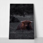Πίνακας σε Καμβά RUSTIC FARMHOUSE COW 8
