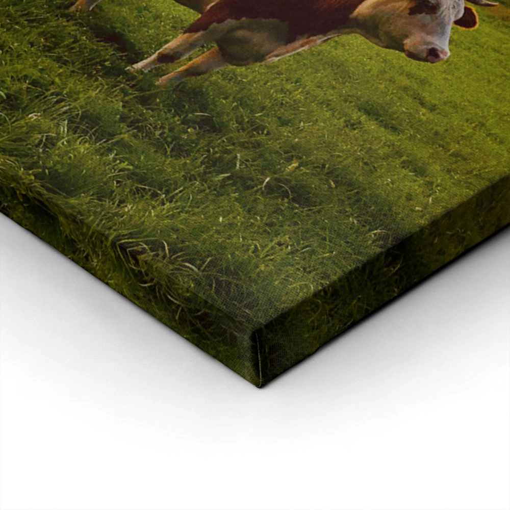 Πίνακας σε Καμβά RUSTIC FARMHOUSE COWS 10