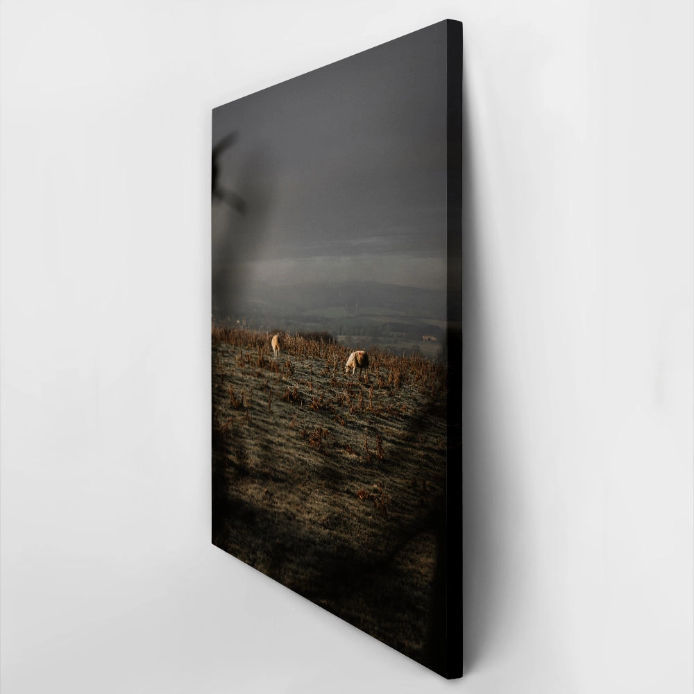 Πίνακας σε Καμβά RUSTIC FARMHOUSE COWS 5