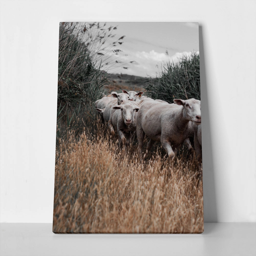 Πίνακας σε Καμβά RUSTIC FARMHOUSE COWS 6
